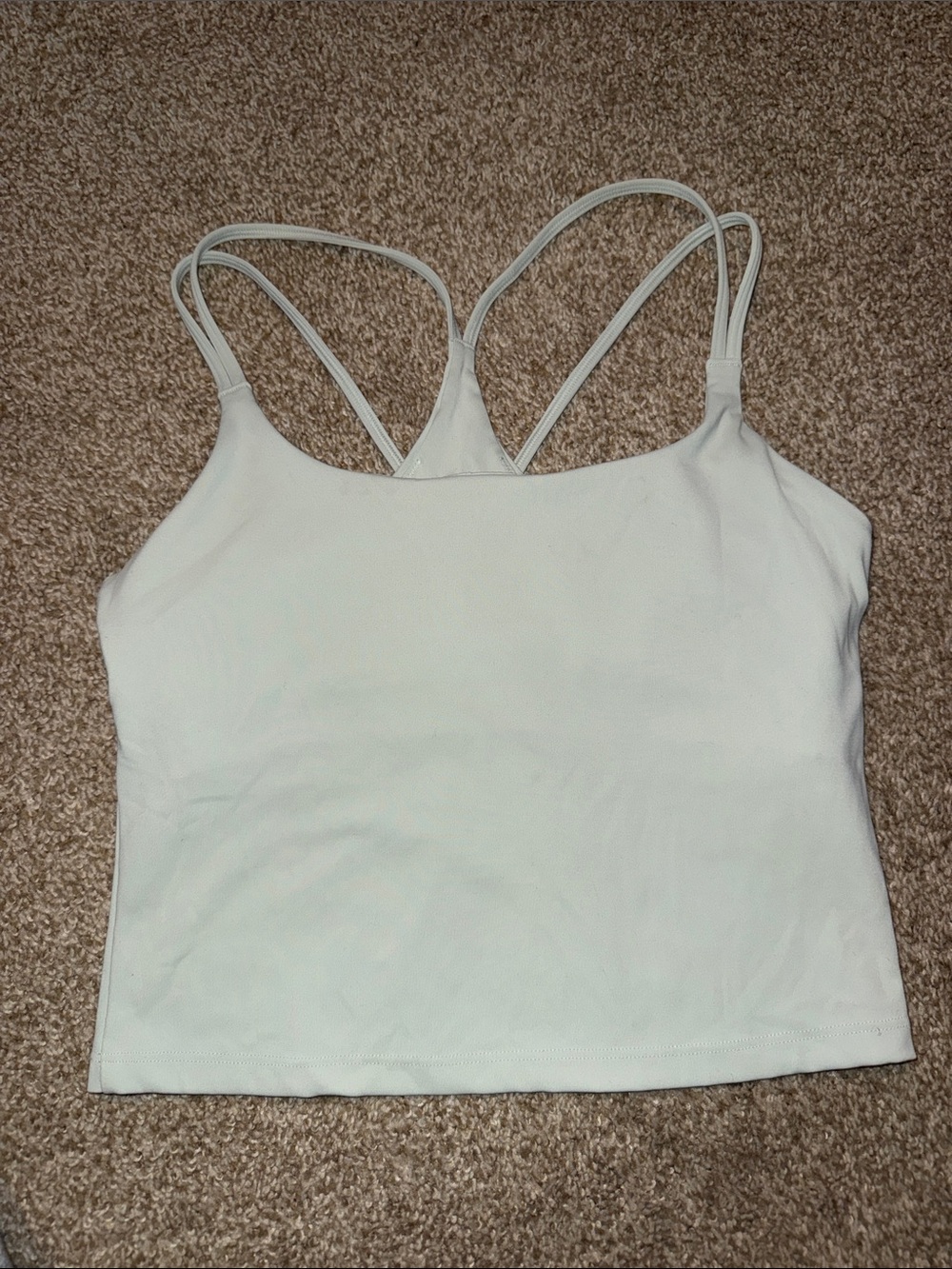 Fabletics cropped tank top- light blue. Size women’s small. Built in bra.